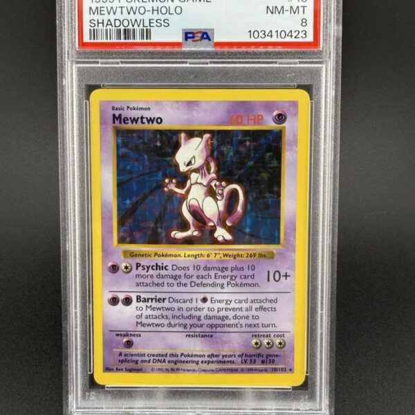 1999 pokemon game #10 mewtwo holo shadowless