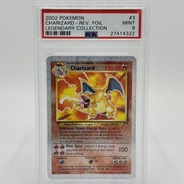 2002 pokemon legendary collection #3 charizard rev.foil legendary collection